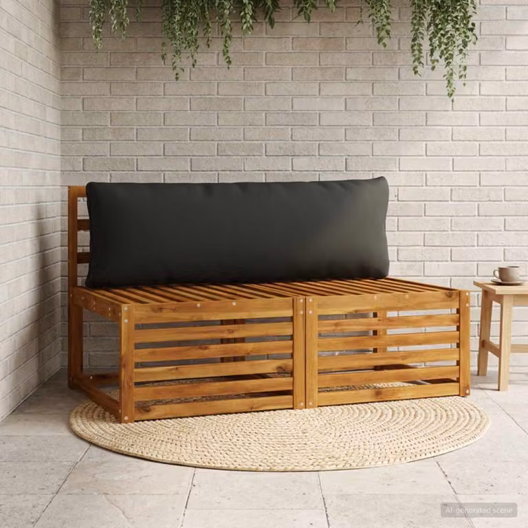 Cuscino per schiena vidaXL PUTTEN nero in 100% poliestere con rivestimento rimovibile e lavabile in lavatrice