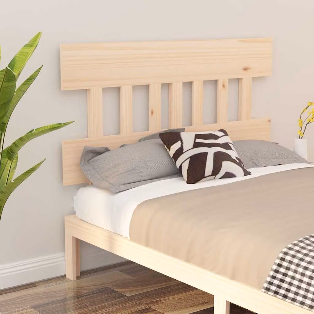 Testiera per letto vidaXL in legno massello di pino naturale stile rustico L: 153,5 cm, P: 3 cm, H: 81 cm