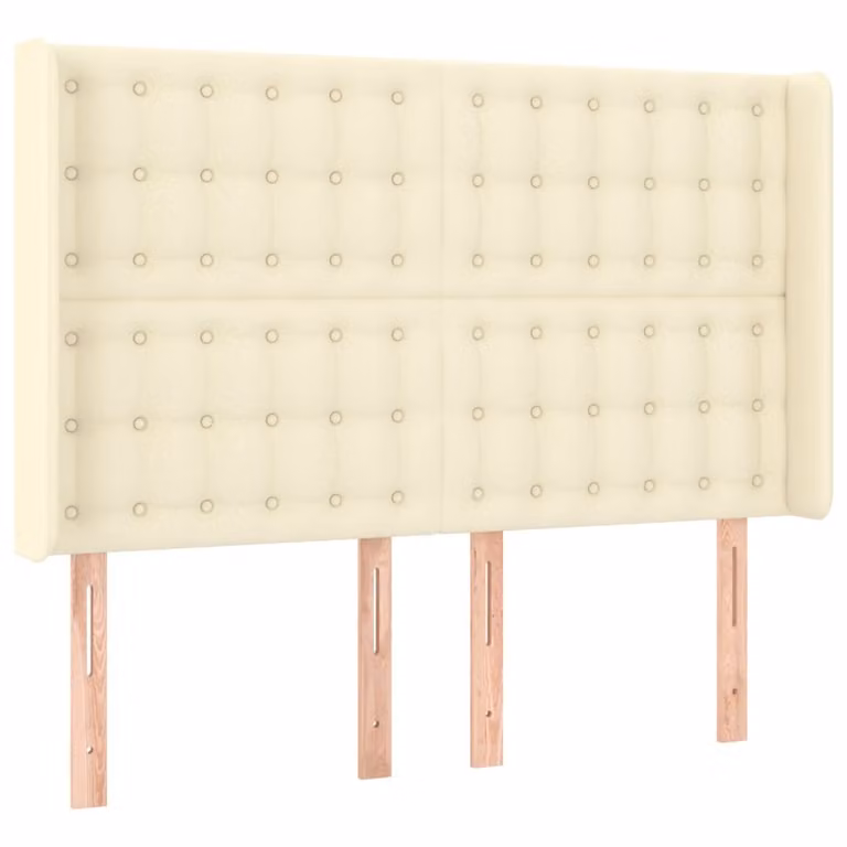 Testiera ad Orecchio Crema 147x16x118/128 cm in Pelle finta
