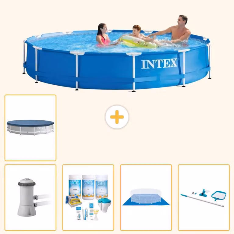Piscina autoportante rettangolare - 366x76 cm - 6 pezzi - Modello S20471