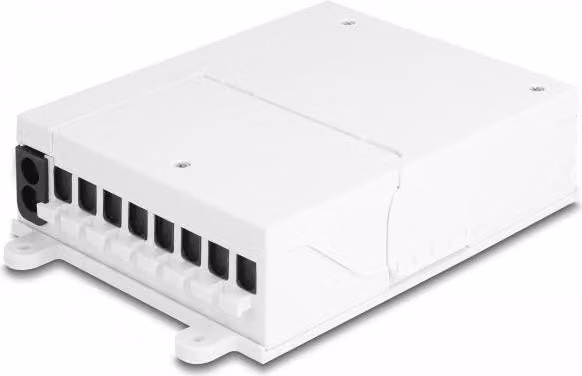 Delock - Scatola di distribuzione per fibra ottica - FTTH, porta 8 - adatta al montaggio a parete - uso interno - bianco (87949)