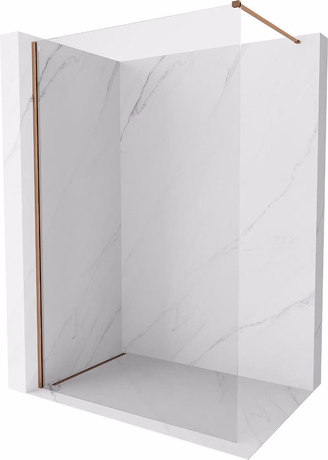 Mexen Kioto-X parete doccia Walk-in 130 x 200 cm, trasparente 10 mm, oro rosa - 800-130-101-60-00-X