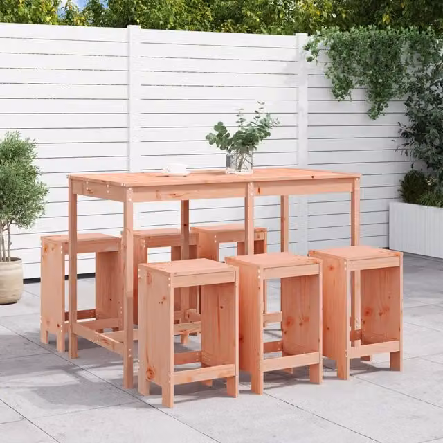 Set da Bar da Giardino 7 pz in Legno Massello di Douglas 3157756