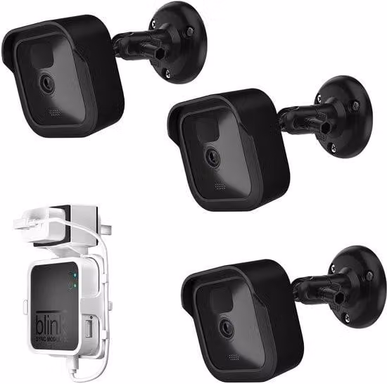 Supporto per telecamera da esterno, supporto regolabile a 360 gradi e custodia protettiva resistente alle intemperie con supporto da parete a 2 prese per la videosorveglianza interna ed esterna (nero, confezione da 3)