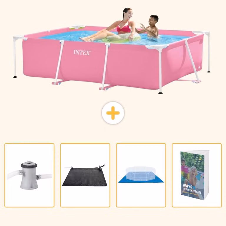 Piscina fuori terra rettangolare - 220x150x60 cm - 5 pezzi - Modello SCB126
