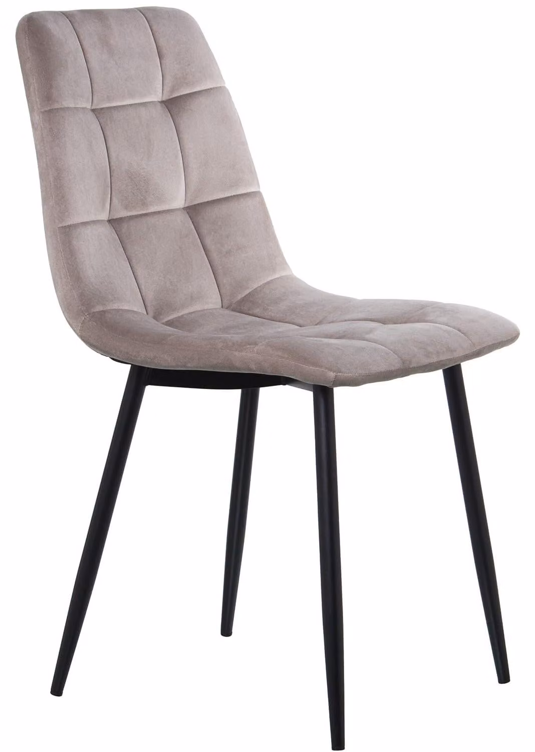 Set di 4 sedie, poliestere/metallo, nero/beige, 55x44x86 cm