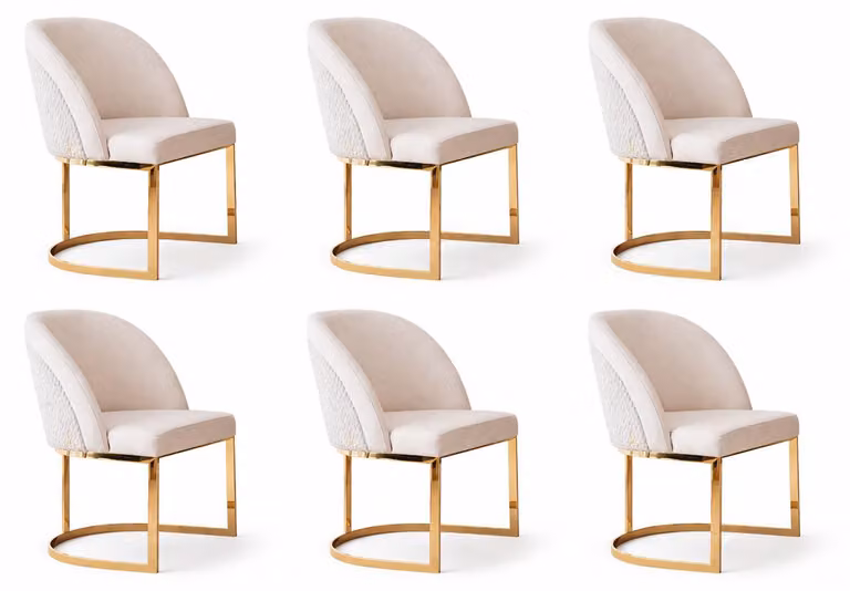 Set di 6 sedie da sala da pranzo color beige: sedie da sala da pranzo e da cucina