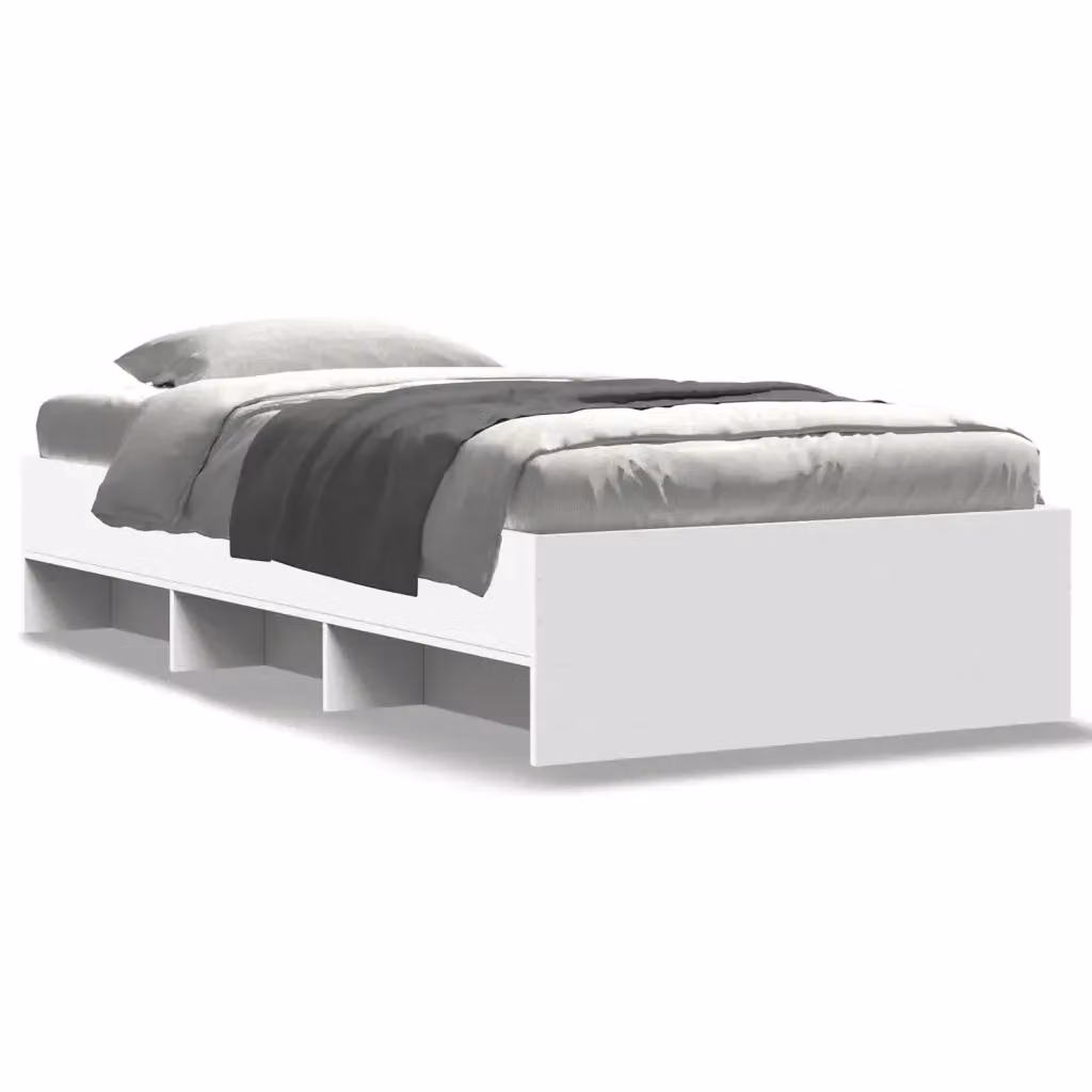 Letto singolo bianco vidaXL in legno multistrato con doghe fisse L/P/H: 190 x 90 x 35 cm – 2