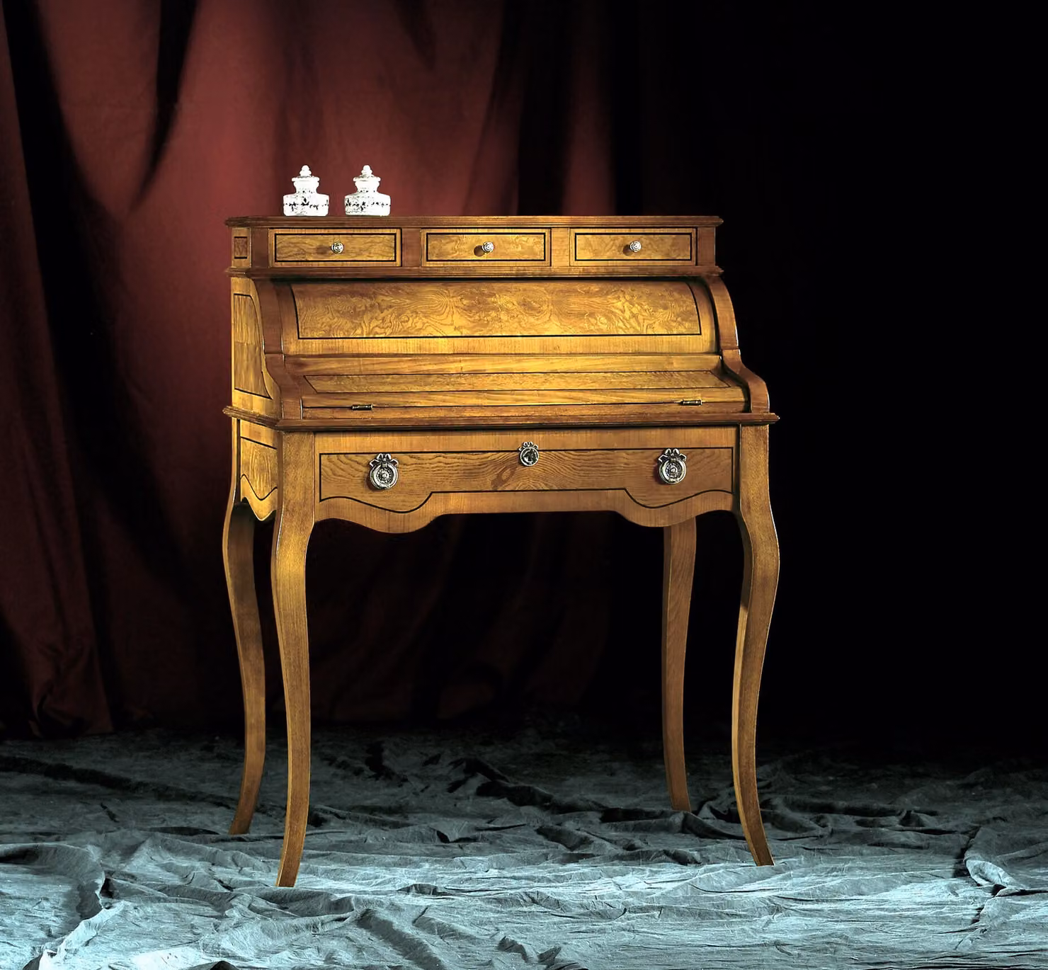 Tische Schreibtisch Büro Tisch Edle Holz Barock Rokoko Antik Stil Möbel Luxus