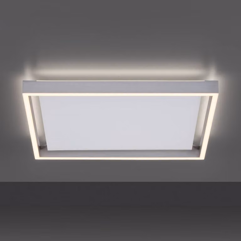 Q-Smart-Home Plafoniera smart Q-Kaan, dimmerabile, Alluminio / Grigio / Zincato, Soggiorno / Sala da pranzo, Alluminio, Moderno