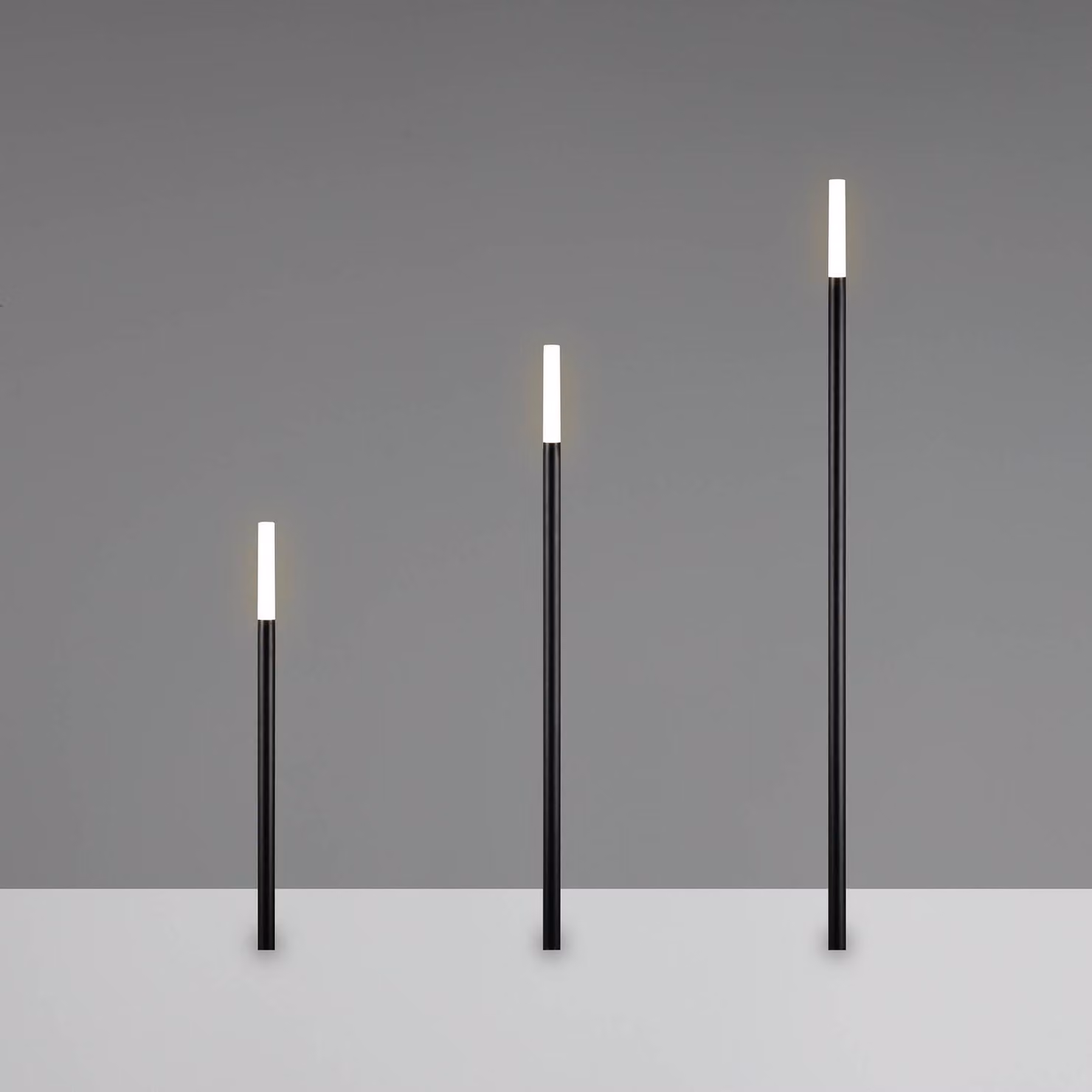 Reality Leuchten Lampada LED con picchetto STICK, nera, a 3 luci, IP44, spina STICK, Nero, Metallo, Moderno