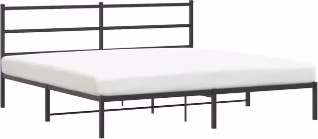 Letto matrimoniale con testiera in metallo nero Design In L/P/H: 180 x 200 x 90 cm