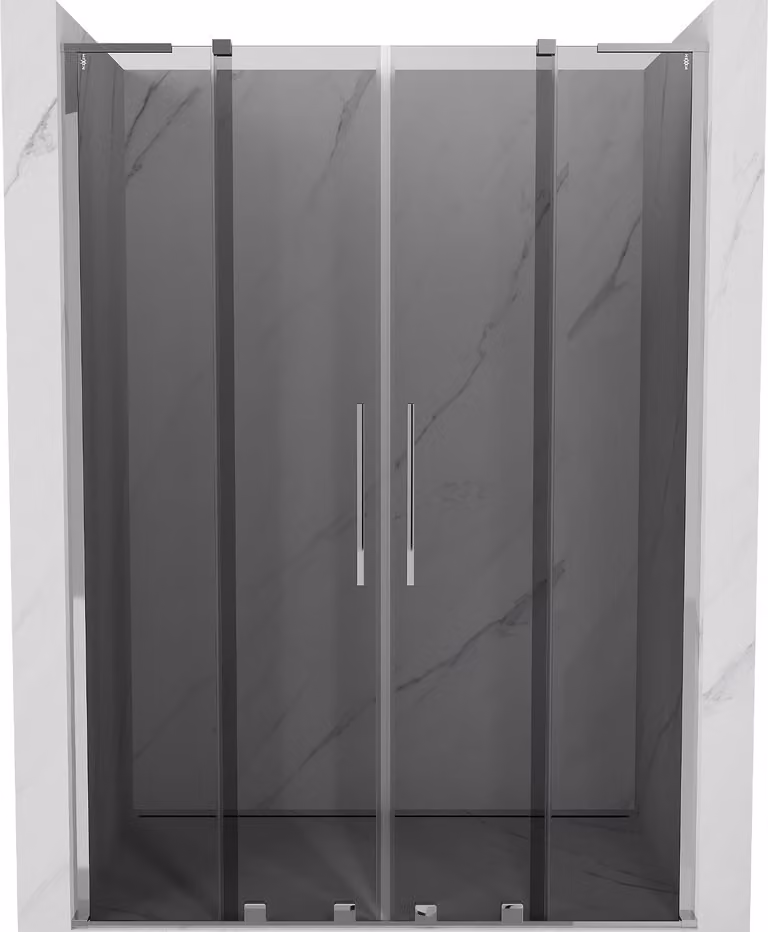 Mexen Velar L Duo porta doccia scorrevole 160 cm, grafite, cromo - 871-160-003-42-01