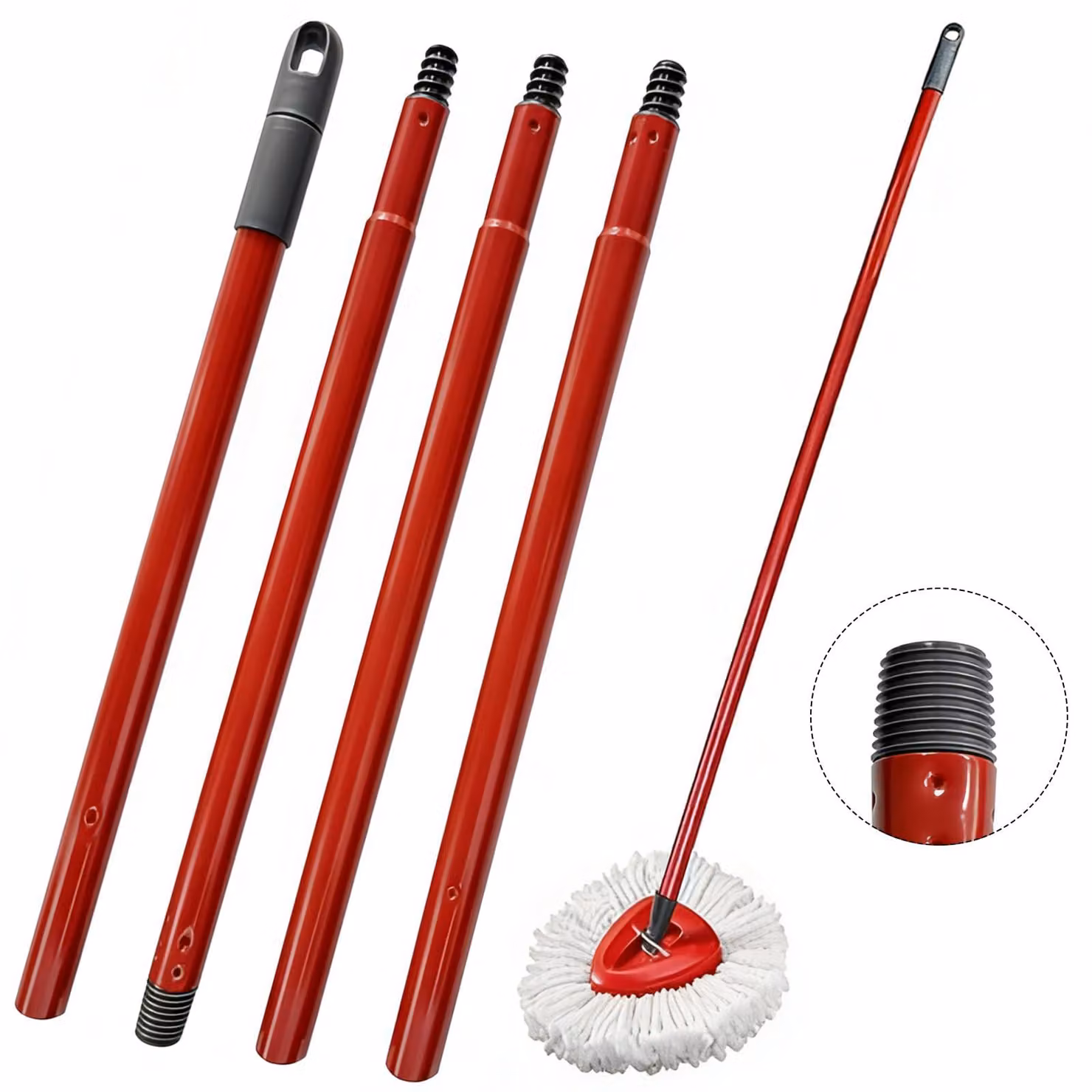 Manico per mocio in acciaio inossidabile, disponibile nelle misure 72/105/138 cm, compatibile con i prodotti Vileda