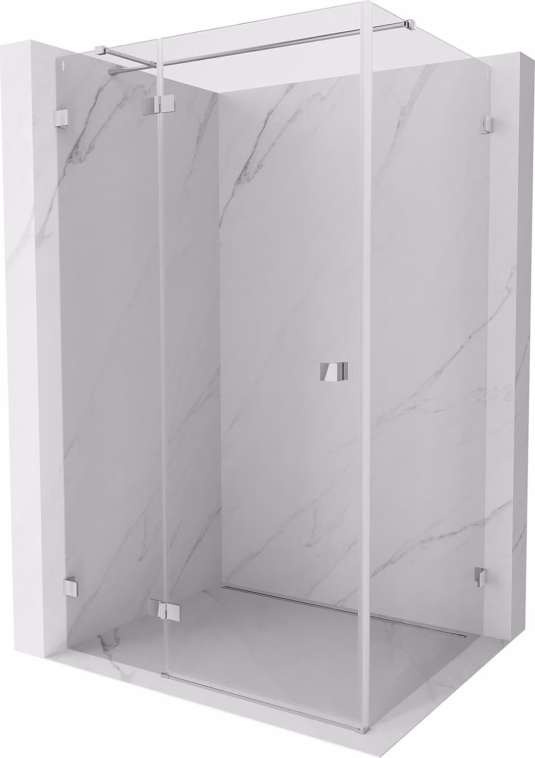 Mexen Lunar T cabina doccia battente sinistra 125 x 80 cm, trasparente, cromo - 834T-125-080-01-00-L