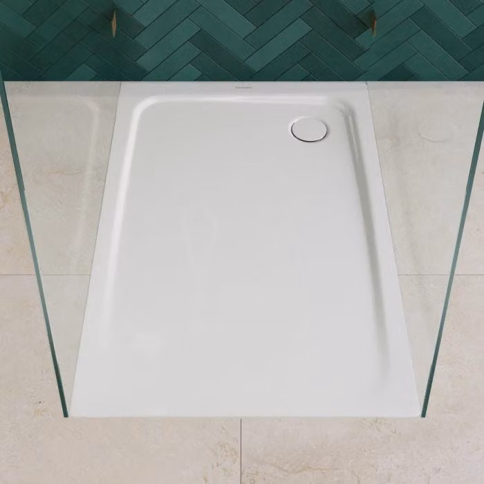 Doccia a filo pavimento Kaldewei TEMPER, dimensioni 80 x 100 cm, con sistema antiscivolo invisibile