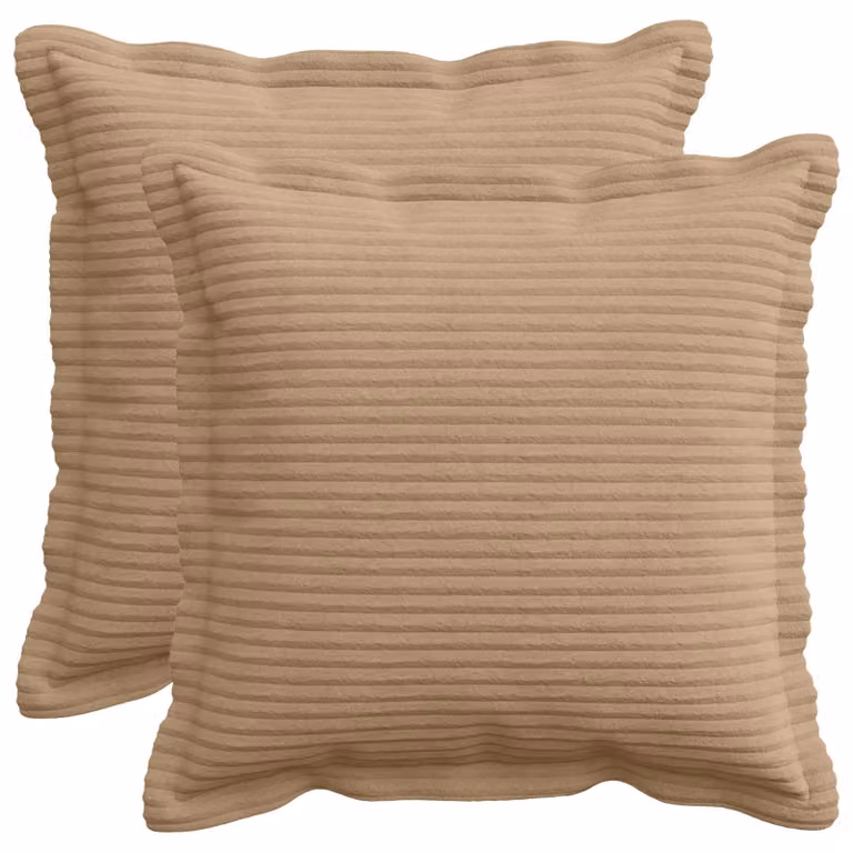 Set di 2 federe vidaXL HOUTEN in velluto a coste marrone, L 50 cm x P 50 cm