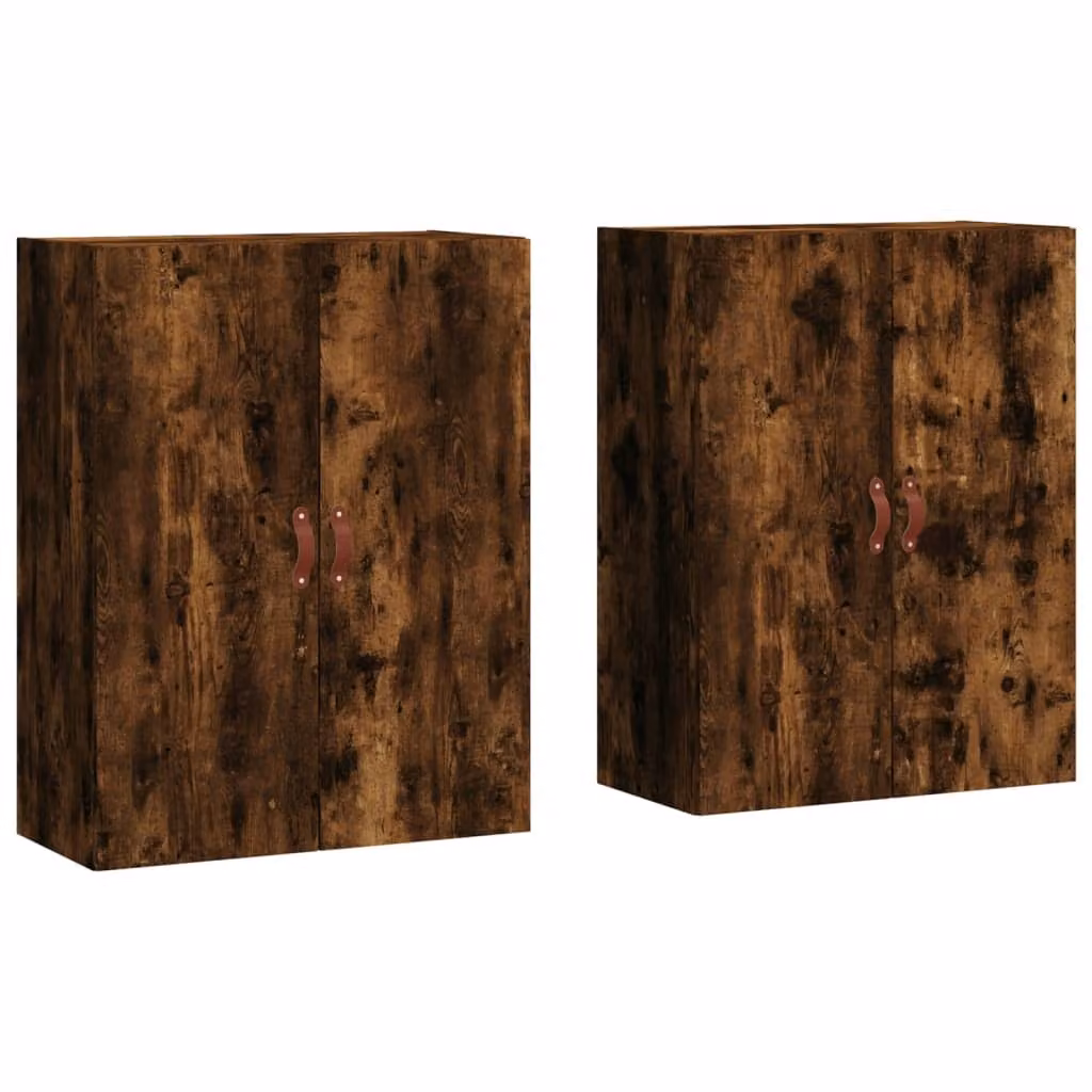 Mobili a Parete 2 pz Rovere Fumo 69,5x34x90 cm
