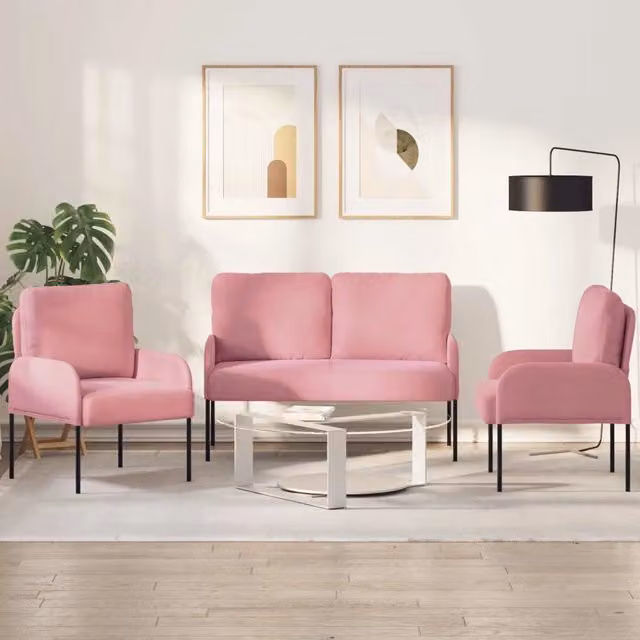 Set divani 3 pz Rosa Legno compensato 3406220