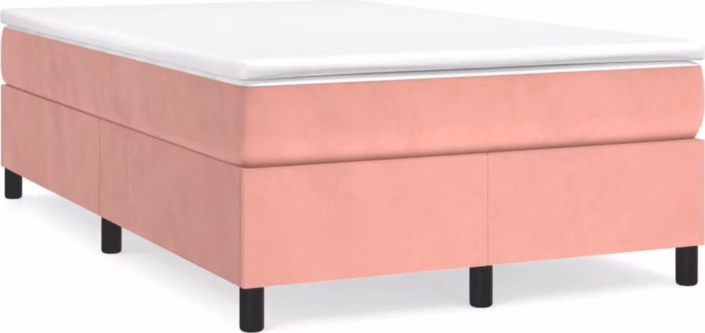 Struttura Letto a Rete a Molle Rosa 120x200 cm in Velluto