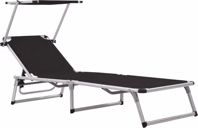 Lettini da Sole Pieghevoli Tettuccio 2pz Alluminio Textilene 312458