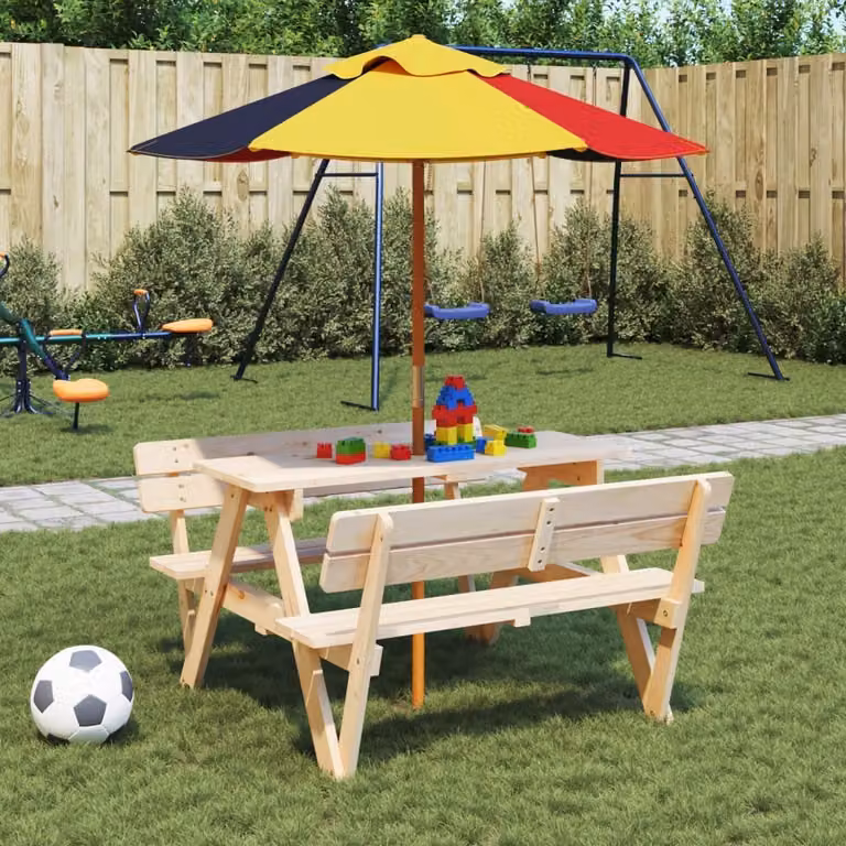 Maison Exclusive - Ombrellone per bambini con palo in legno Ø 120 x 140 cm