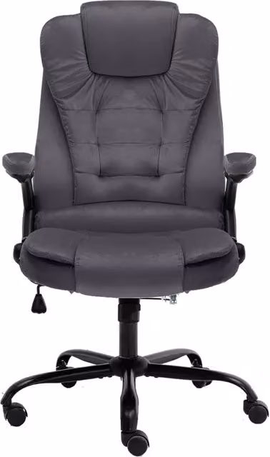 Sedia da ufficio ergonomica moderna vidaXL in velluto grigio con braccioli e ruote