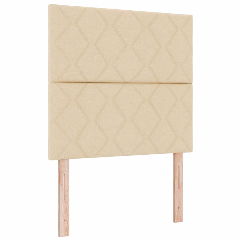 Letto a molla con illuminazione LED e testiera vidaXL, colore beige, L/P/H: 100 x 200 x 128 cm – 2