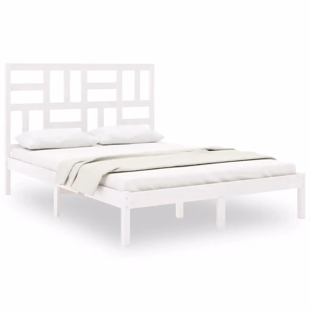 vidaXL Giroletto in Legno Massello di Pino Bianco L: 160 cm, P: 200 cm – 2