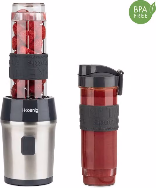 Frullatore portatile H.Koenig SMOO9 grigio con caraffa da 0,57 l e lame in acciaio inossidabile – 2