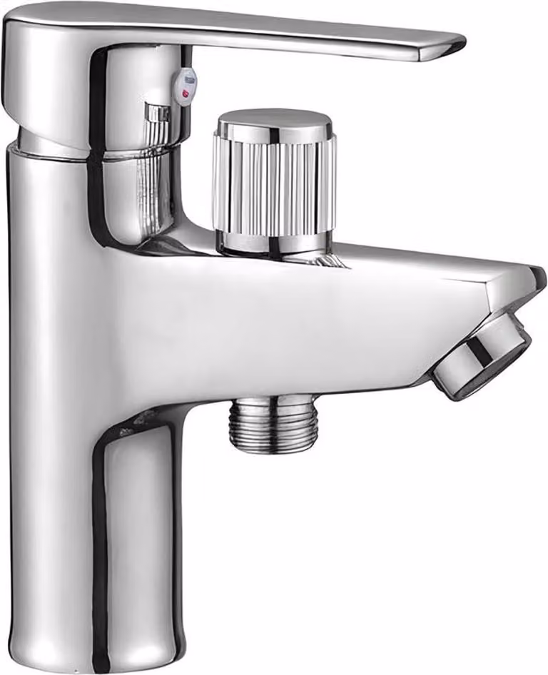 Avizar, rubinetto lavabo monoforo cromato resistente alla corrosione, argento