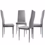Set di sedie da pranzo, disponibili in confezioni da 2, 4, 6 o 8 pezzi. Sedie per cucina e soggiorno, rivestite in ecopelle. Colore: grigio chiaro. Set: 4 pezzi