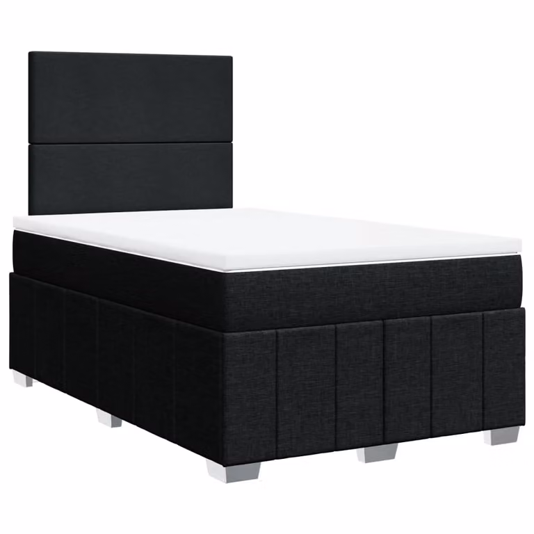 Letto a molle con materasso nero 120x190 cm in tessuto
