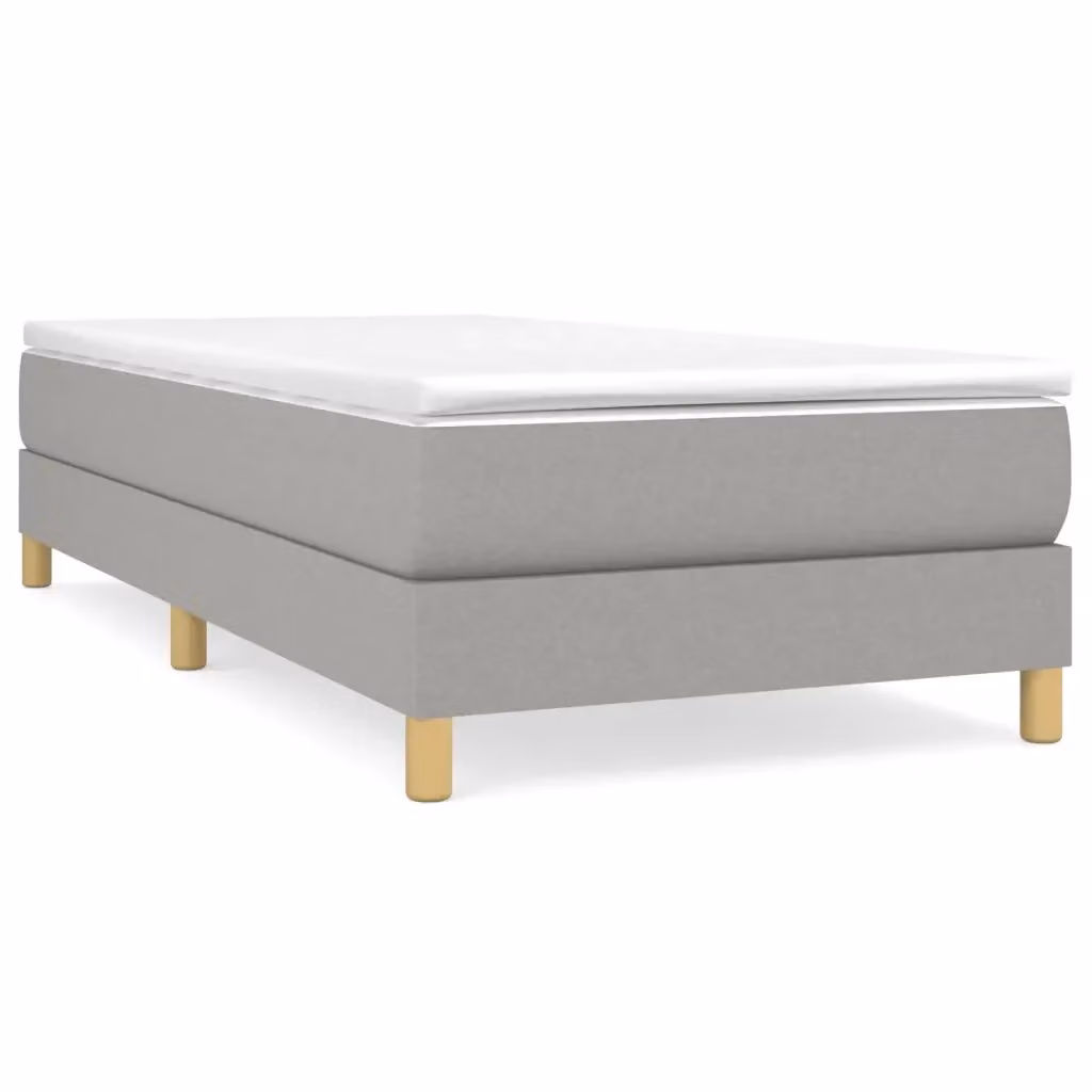Letto Ibrido con Giroletto a Molle e Materasso vidaXL Grigio Chiaro e Bianco L/P: 100 x 200 cm – 2