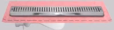 Canaletta per doccia lineare Stamplast con griglia in acciaio inox e guaina, colore argento, L: 75 cm