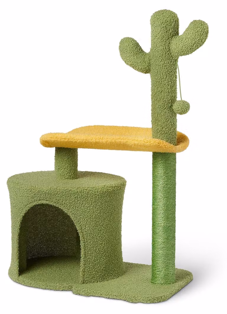 A. Caratteristiche: Torre per gatti, tiragraffi, design 4-in-1, sisal, casetta per gatti, forma curva