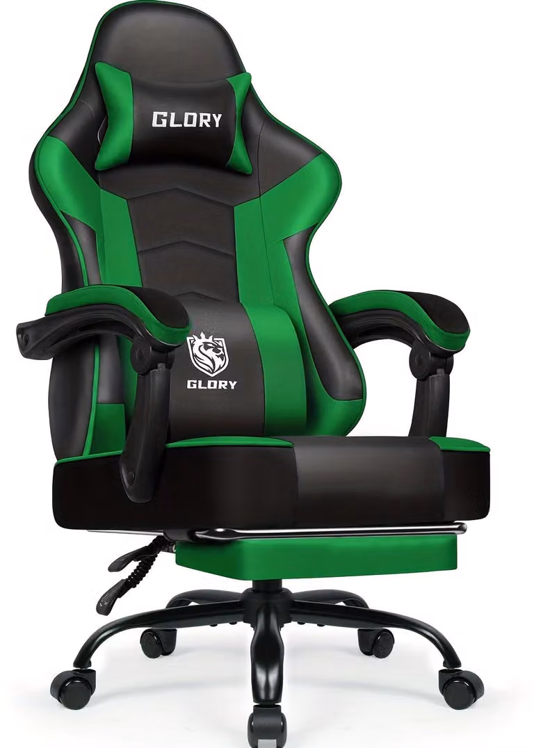 Sedia da gaming – Design ergonomico – Poggiapiedi e supporto lombare regolabili