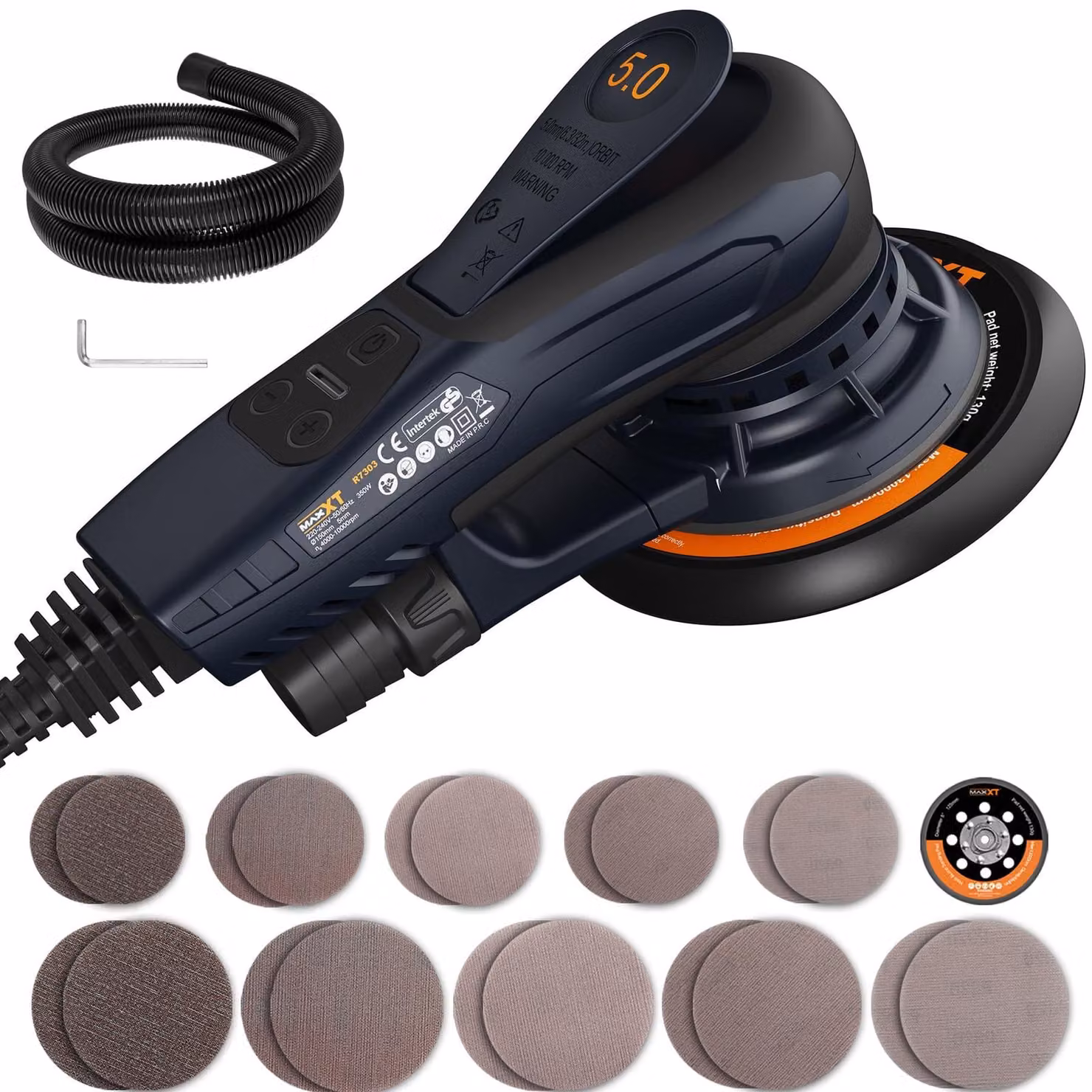 Levigatrice orbitale brushless - Potenza: 350 W - Diametro del disco: 125 e 150 mm