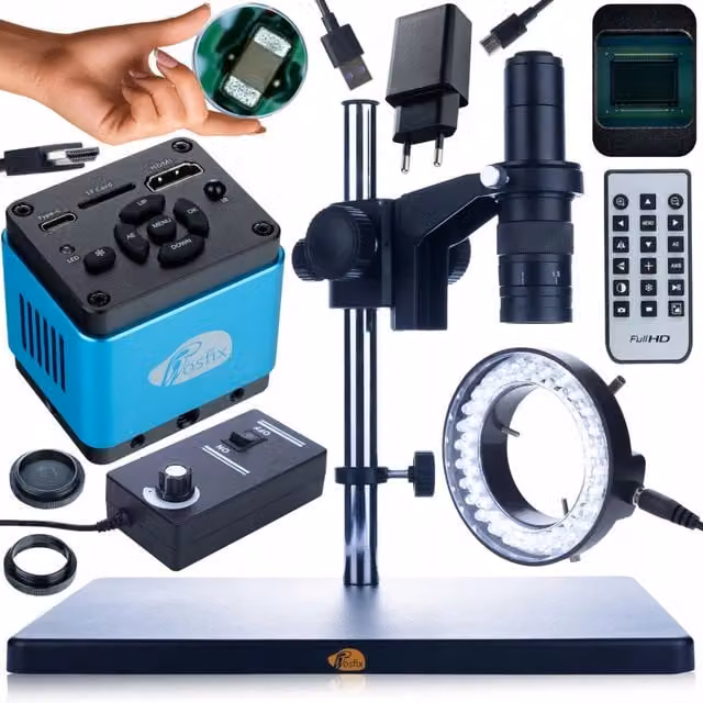 Microscopio Digitale Earth Pro MCEP-0.5X con Camera Aquarius PRO KMAP-HDMI-USBC Multicolore