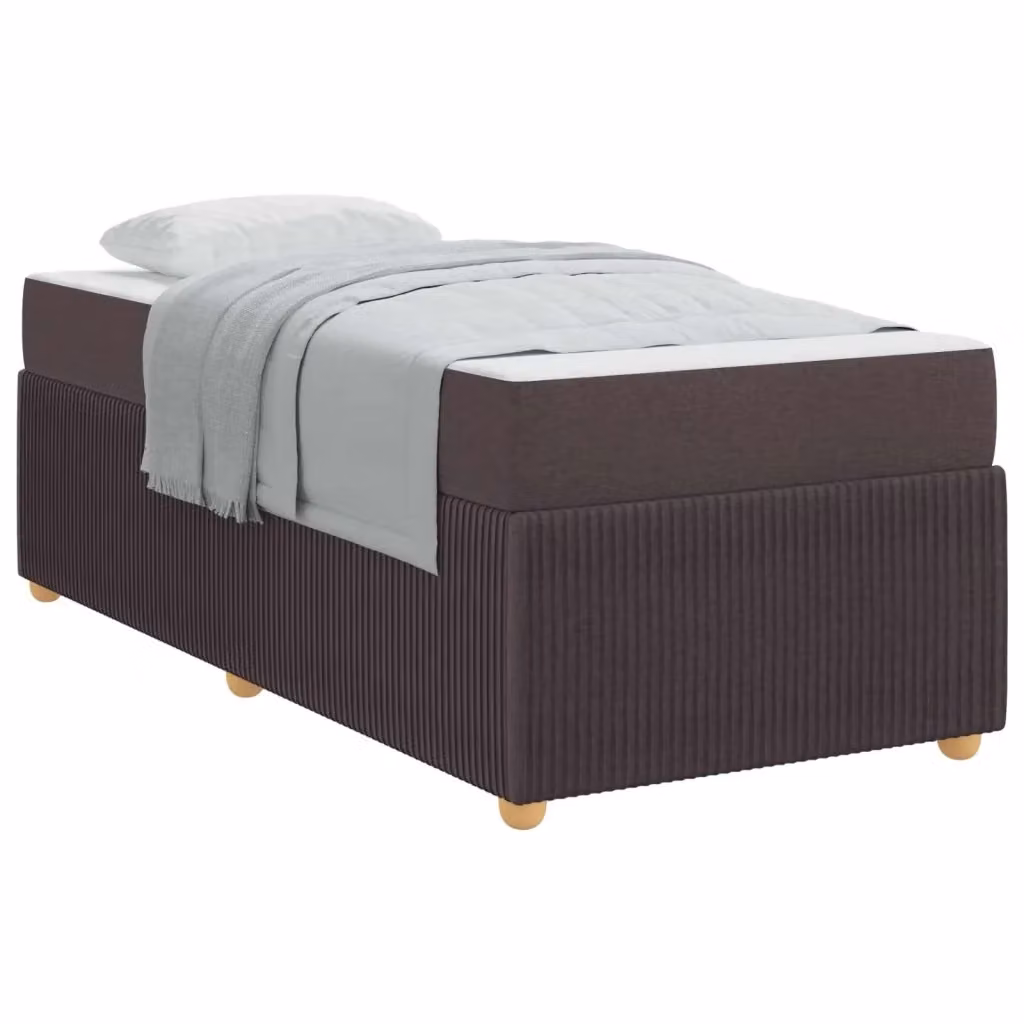 Struttura letto imbottita vidaXL in tessuto marrone con legno ingegnerizzato L/P/H: 90 x 200 x 66 cm – 2