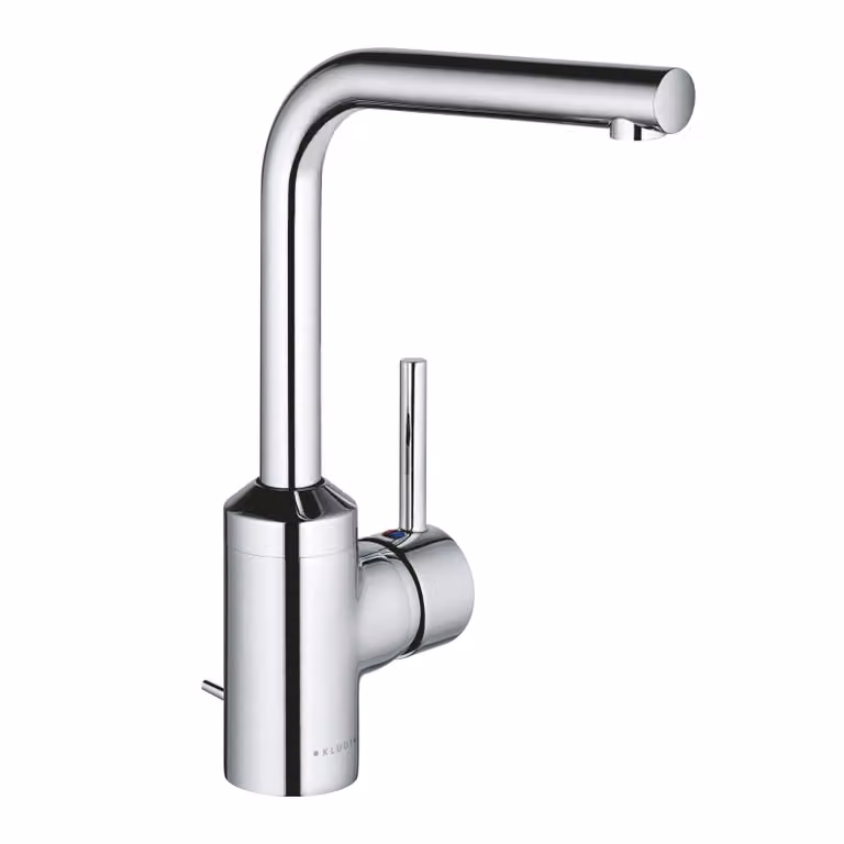 KLUDI BOZZ Mitigeur monocommandé pour lavabo, hauteur d'écoulement 235mm, bec pivotant, chrome, 382940576, 382940576