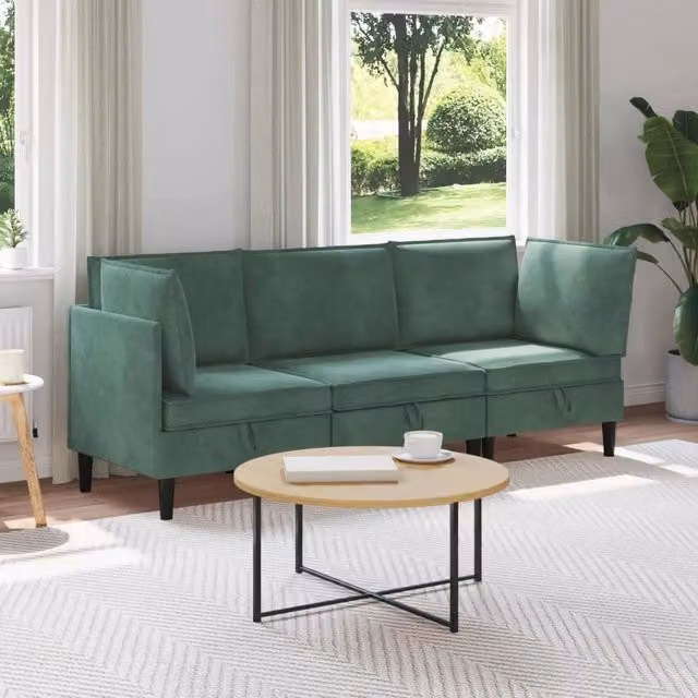 Set di mobili per il soggiorno 3 pz Verde Mare Velluto 3413773