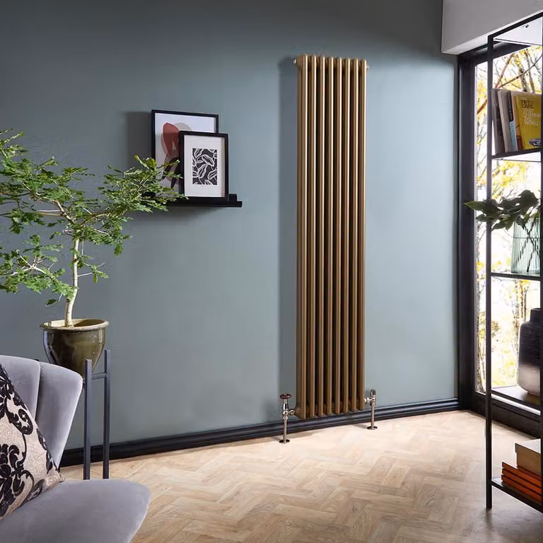 Radiatore Tradizionale Verticale Doppia Colonna Bronzo Metallizzato 1800x380mm - Alta Resa - Regent