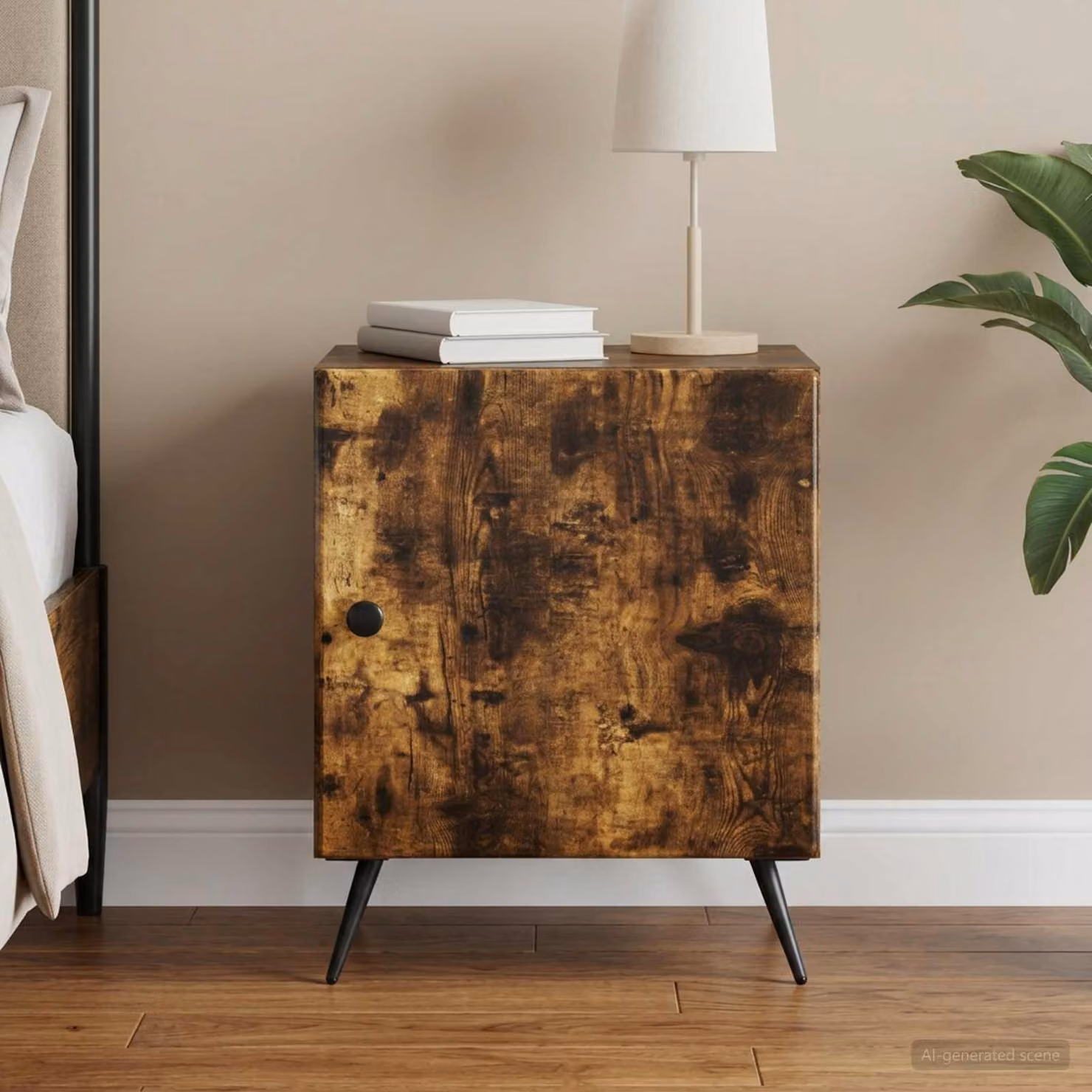 Armadio da notte vidaXL in legno MDF colore Rovere Fumo L 43 cm x P 34,5 cm x H 50 cm