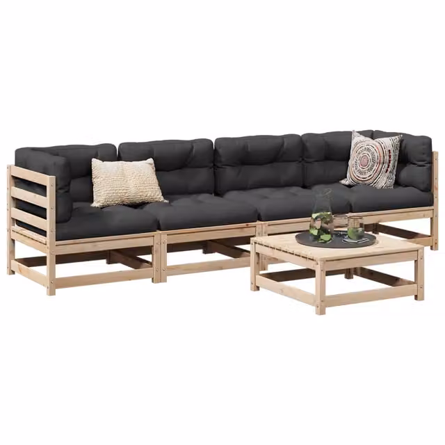Set Divani da Giardino 5 pz in Legno Massello di Pino 3299279
