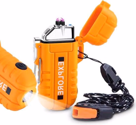 Accendini USB impermeabili con torcia per il campeggio
