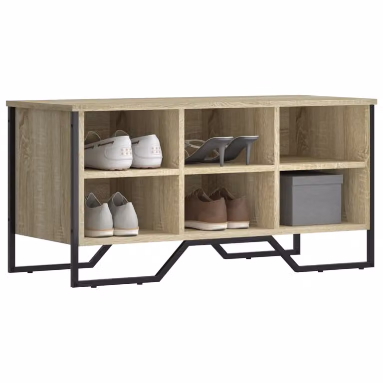 Scarpiera moderna vidaXL in Rovere Sonoma color marrone, L: 90 cm, P: 38 cm, H: 45,5 cm