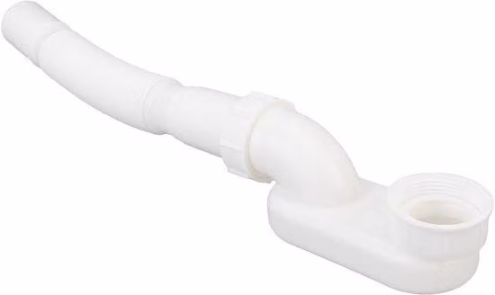 Scarico per bagno in PVC, sifoni a P piatti, raccordo per scarico bagno da incasso, raccordo per bagno con sifone a P in PVC da 1 1/2", tubo di scarico regolabile in PVC