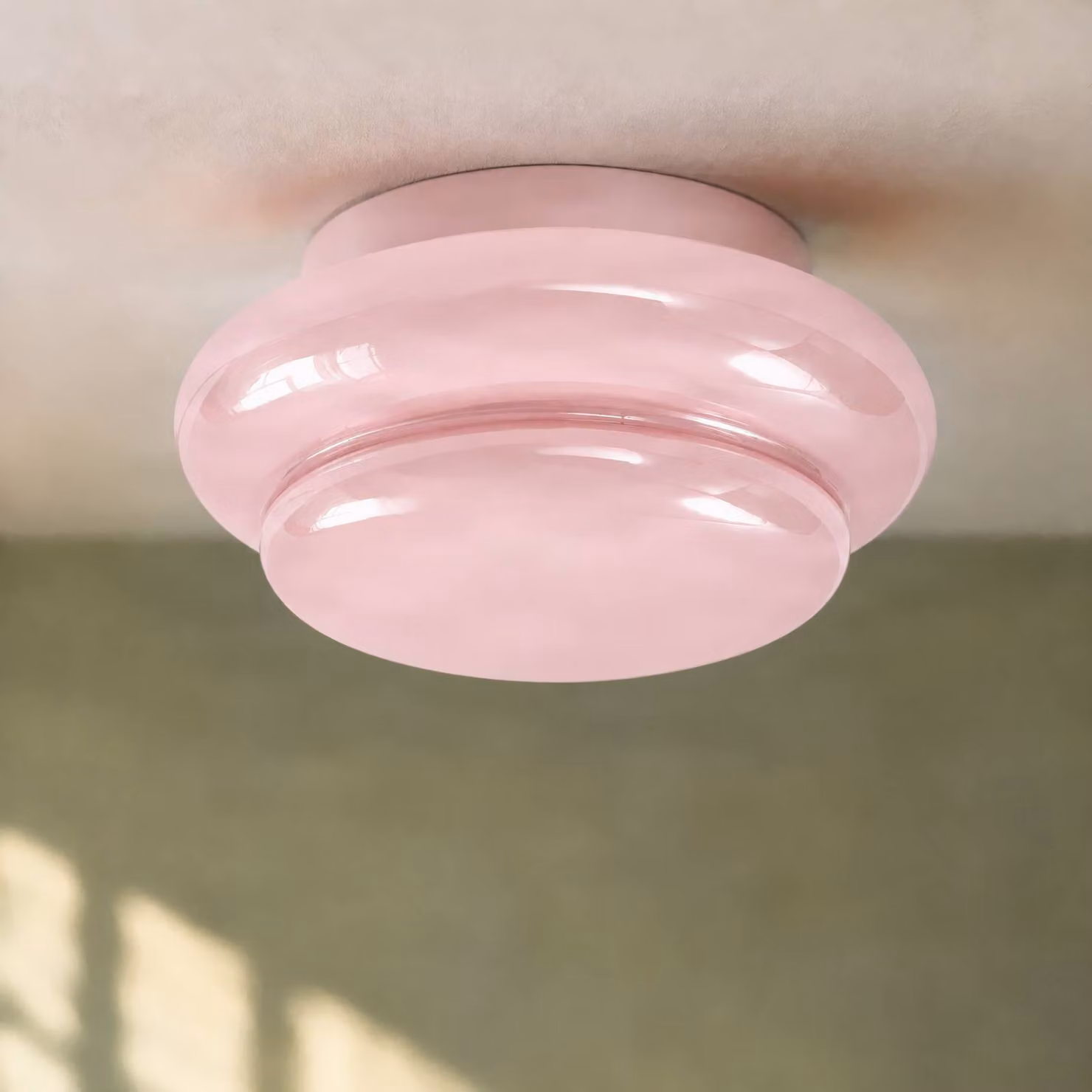 Plafoniera soffitto Leilani Lucande, dimmerabile, Violetto / Fucsia / Rosa, Soggiorno / Sala da pranzo, Vetro, Design, Plafoniera