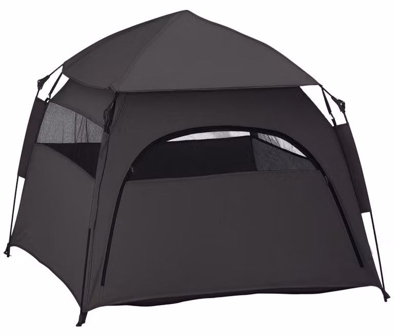 Tenda per cani - Casetta per cani - Tenda per animali - Cuccia pieghevole per cani - Gabbia da esterno - Colore: nero - Resistente alle intemperie